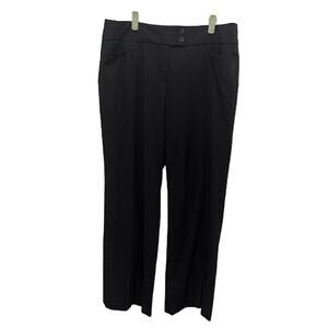 JONES NEW YORK  Black Stretch Flat Front Trouser Leg Dress Pants SZ 16 EUC